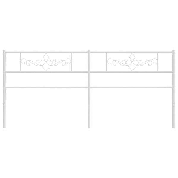 vidaXL Huvudgavel metall vit 200 cm
