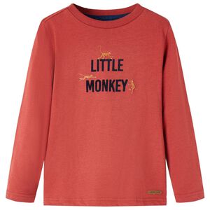 T-shirt med l&aring;nga &auml;rmar f&ouml;r barn ljusr&ouml;d 92