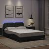 vidaXL Bed Frame with LED without Mattress "Zadar" Black 140x200 cm