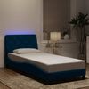 vidaXL Bed Frame with LED without Mattress Blue 80x200 cm Velvet