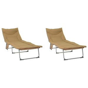 vidaXL Hopf&auml;llbar solstol med kudde 2 st Beige