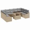 vidaXL Soffset 10 st Beige och Ljusgr&aring; konstrotting