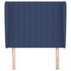 vidaXL Sänggavel med kanter blå 83x23x118/128 cm tyg