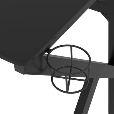 vidaXL Gamingskrivbord med K-formade ben svart 110x60x75 cm