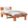 vidaXL Sängram med huvudgavel Vaxbrun 75 x 190 cm Massiv furu