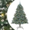 vidaXL Konstgjord julgran Gr&ouml;n 210 cm PVC och Plast och St&aring;l
