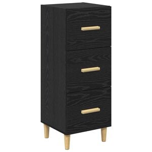 vidaXL Sideboard med l&aring;da Svart ek 34.5 x 34 x 90 cm Konstruerat tr&auml;