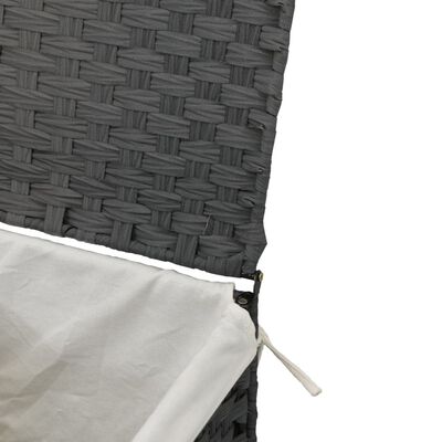 vidaXL Tvättkorg med lock grå 46x33x60 cm konstrotting