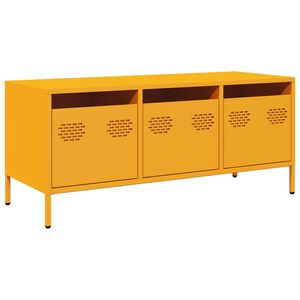vidaXL Tv-b&auml;nk senapsgul 101,5x39x43,5 cm kallvalsat st&aring;l