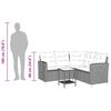 vidaXL Trädgårdssoffa med bord och kuddar L-formad grå konstrotting