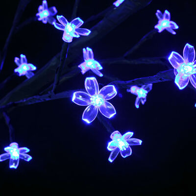 vidaXL Plastgran 600 LED körsbärsblommor blått ljus 300 cm