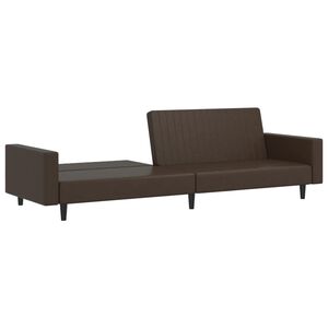 vidaXL B&auml;ddsoffa 2-sits brun konstl&auml;der