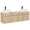 vidaXL Badrumssk&aring;psset 3 st Sonoma-ek 49 x 44,5 x 65 cm