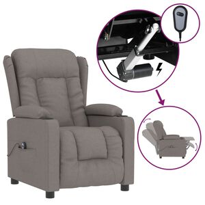 vidaXL Elektrisk reclinerf&aring;t&ouml;lj taupe tyg