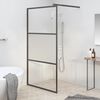 vidaXL Duschv&auml;gg 100x195 cm halvfrostat ESG-glas svart