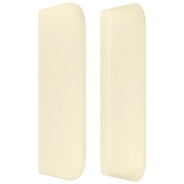 vidaXL S&auml;nggavel med kanter gr&auml;ddvit 203x16x78/88 cm konstl&auml;der