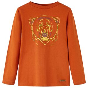 T-shirt med l&aring;nga &auml;rmar f&ouml;r barn ljusorange 104