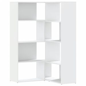 vidaXL Bokhylla h&ouml;rn 4 hyllplan vit 85x85x140 cm konstruerat tr&auml;