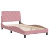 vidaXL Bed Frame without Mattress Pink 100x200 cm Velvet