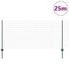 vidaXL St&auml;ngsel med stolpe Gr&ouml;n 1 x 25 m St&aring;l och PVC