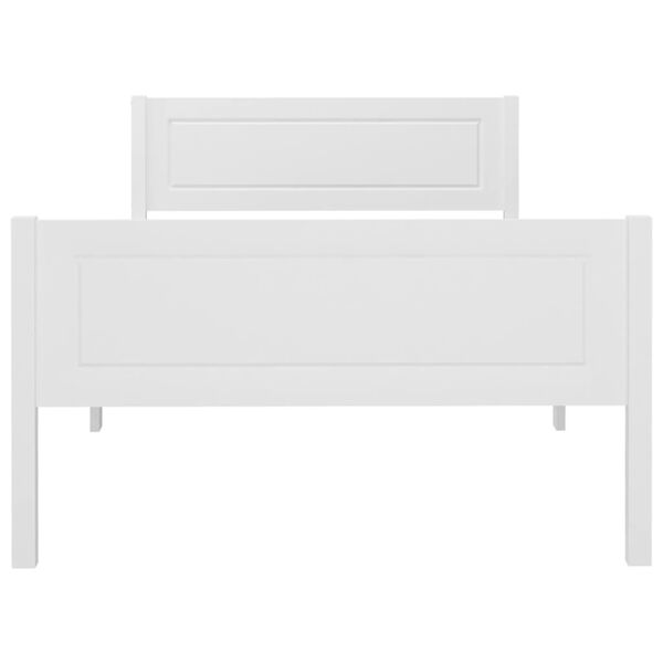 vidaXL Sängram massiv furu vit 100x200 cm