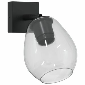 vidaXL Takspotlight Svart 13 x 13 x 26 cm Glas och Metall