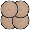 vidaXL Jute Placemats 4 st Naturlig och svart 100% Tossa Jute
