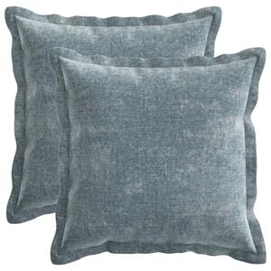 vidaXL Kudd&ouml;verdrag 2 st HOUTEN Ljusbl&aring; 30 x 30 cm Chenilletyg