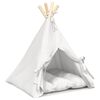 vidaXL Husdjurs-t&auml;lt med kudde Vit 40 x 40 x 50 cm Polyester
