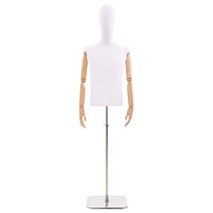 vidaXL Justerbar mannek&auml;ng 170-218 cm med bas Man PP Vit 170 - 242 cm