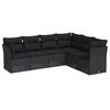 vidaXL Loungegrupp med dynor 6 delar svart konstrotting