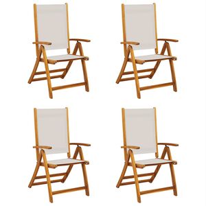 vidaXL Hopf&auml;llbara tr&auml;dg&aring;rdsstolar 4 st massivt akaciatr&auml; & textilene