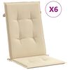 vidaXL Stolsdynor 6 st beige 120x50x3 cm tyg