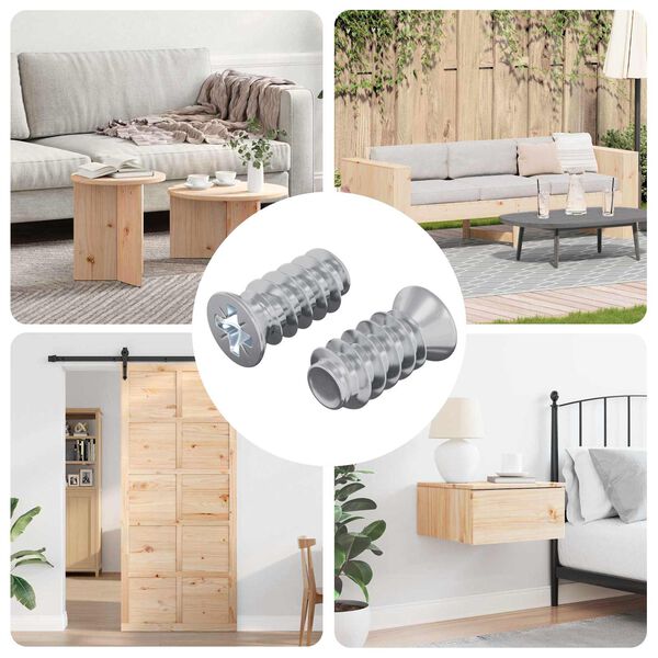 vidaXL Skruv 2 pcs Silver M6 x 12 mm J&auml;rn