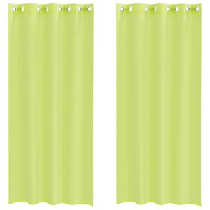 vidaXL Voile gardiner med genomf&ouml;ringar 2 st &auml;ppelgr&ouml;n 140x225 cm