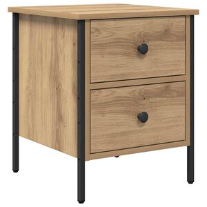 vidaXL S&auml;ngbord artisan ek 40 x 42 x 50 cm Konstruktionstr&auml; och metall