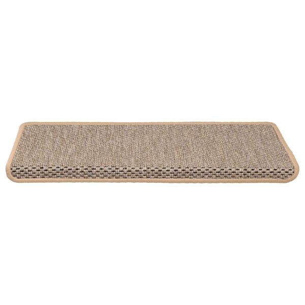 vidaXL Trappmattor sj&auml;lvh&auml;ftande sisal-look 30 st 65x21x4 cm ljusbeige