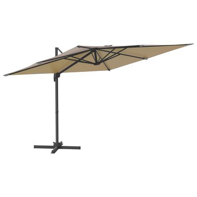 vidaXL Frihängande parasoll med aluminiumstång taupe 400x300 cm
