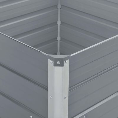 vidaXL Odlingslåda 100x100x77 cm galvaniserad stål grå