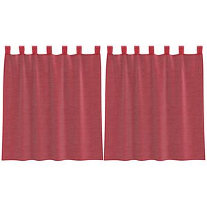 vidaXL Voile gardiner med &ouml;glor 2 st vinr&ouml;d 140x140 cm