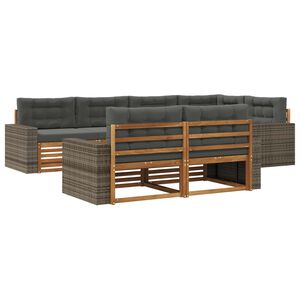 vidaXL Utomhussoffset 7 st Naturlig och Antracit