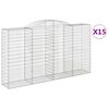 vidaXL Gabioner b&aring;gformade 15 st 300x50x160/180 cm galvaniserat j&auml;rn