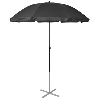 vidaXL Solsängar med parasoll aluminium svart