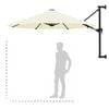 vidaXL Väggmonterat parasoll med metallstång 300 cm sand