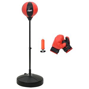 vidaXL Set med stansboll med handskar och pump justerbar höjd 81-122cm