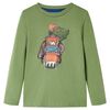 T-shirt med l&aring;nga &auml;rmar f&ouml;r barn ljus khaki 116