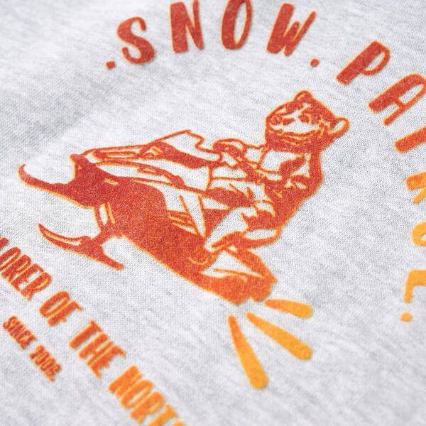 Tröja med huva för barn grå melange och orange 128