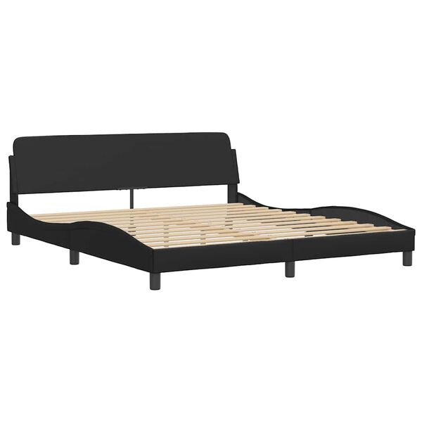vidaXL Bed Frame without Mattress "Hvar" Black 180x200 cm Faux Leather
