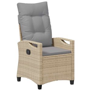 vidaXL F&auml;llbar tr&auml;dg&aring;rdstol Beige och Ljusgr&aring; 56 x 60 x 112 cm
