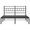 vidaXL Sängram med huvudgavel metall svart 120x200 cm